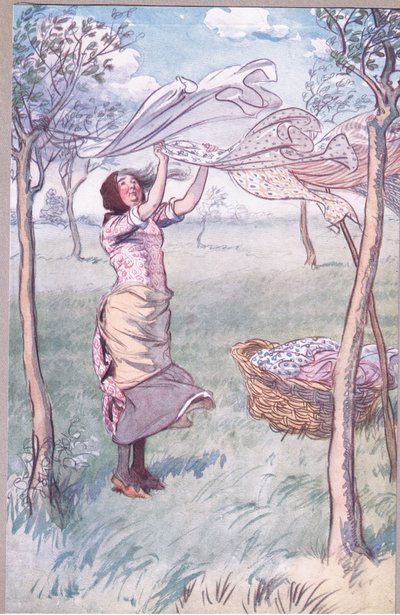 "I wash, wring...and do all myself", illustration from 