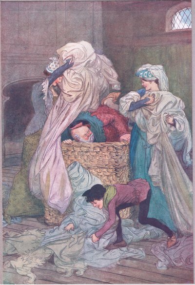 "They cover him with foul linen", illustration from 