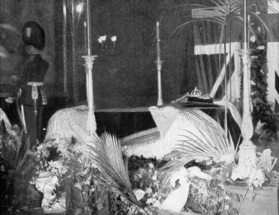 Queen Victoria lying in state at Osborne House by Hughes and Mullins
