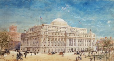 A Rendering of a Preliminary Proposal for the United States Custom House, New York by Hughson Frederick Hawley