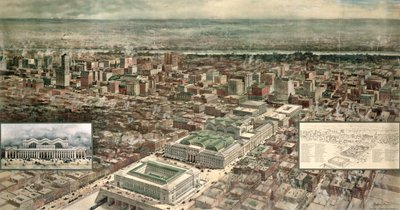 Pennsylvania Station, 7th Avenue and 32nd Street, New York City, engraved by Ketterlinus, 1910 by Hughson Frederick Hawley