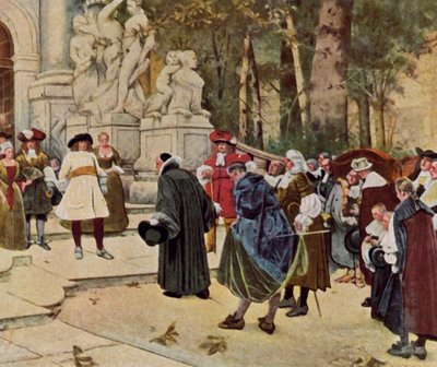 The Great Elector Receives Emigrants by Hugo (after) Vogel