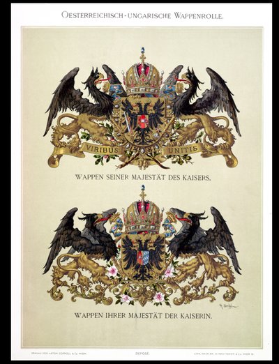 Plate with the Coats of Arms of Emperor Franz Joseph I and Empress Elizabeth of Bavaria from 