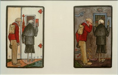 Farmer and Death at the Gates of Heaven and Hell by Hugo Simberg