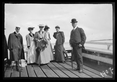 Passengers at the Steamship Pier in Niemenlautta by Hugo Simberg