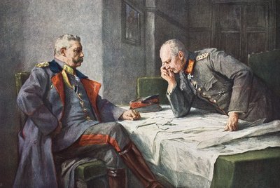 General von Hindenburg and Generalquartiermeister Erich von Ludendorff at the Map Table by Hugo Vogel