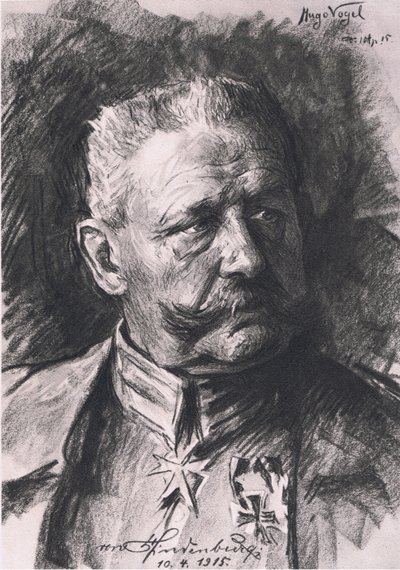 The New Marshall Vorwarts, illustration from Hindenburg published by Daterlandischer Derlag C U Weller Berlin by Hugo Vogel