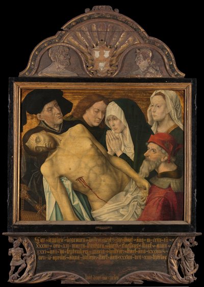 Central Panel of a Memorial Triptych, formerly called the Gertz Memorial Triptych, with the Lamentation by Hugo van der Goes (copy after)