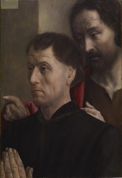 Portrait of a Man at Prayer with St. John the Baptist, c.1475 by Hugo van der Goes