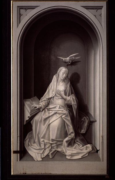 The Virgin of the Annunciation, from the Portinari Triptych (c.1479) by Hugo van der Goes