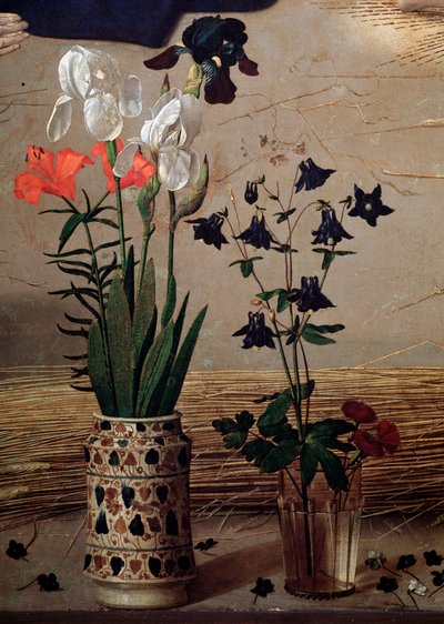 Triptych Portinari: Central Detail of Flowers by Hugo van der Goes