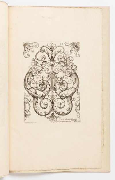 Plate 13, from Various Designs for Locksmiths by Hugues Brisville