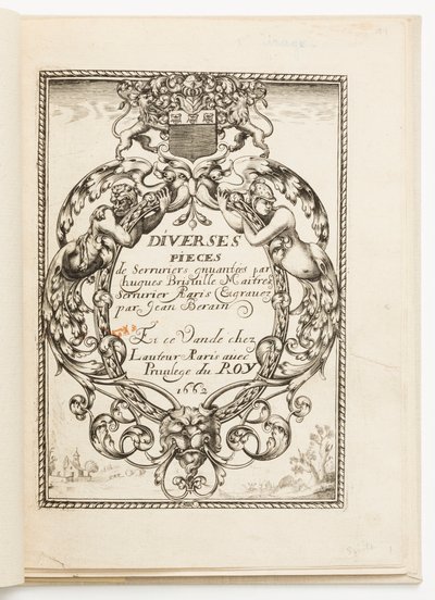 Title Page, from Various Designs for Locksmiths by Hugues Brisville