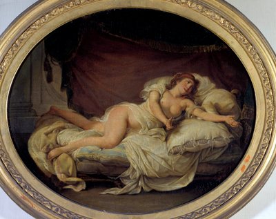 Woman Couchee Painting by Hugues Traval (1728-1785) 1779 Sun. 0.36 x 0.44 m Towers Museum of Fine Arts by Hugues Traval
