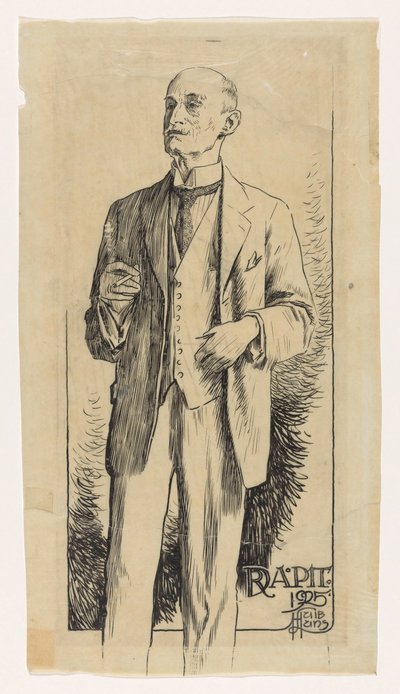 Portrait of Adriaan Pit by Huib Luns (signed by artist)