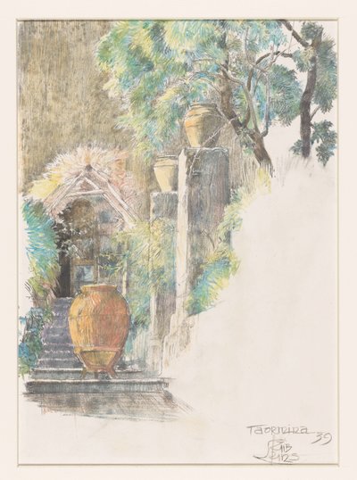 Stairs in Garden at Taormina by Huib Luns (signed by artist)