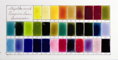 Colour chart from a sample of porcelain made by a Hungarian manufacturer by Hungarian School