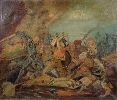 Ottoman and Hungarian Soldiers Fighting in the Seventeenth Century by Hungarian School