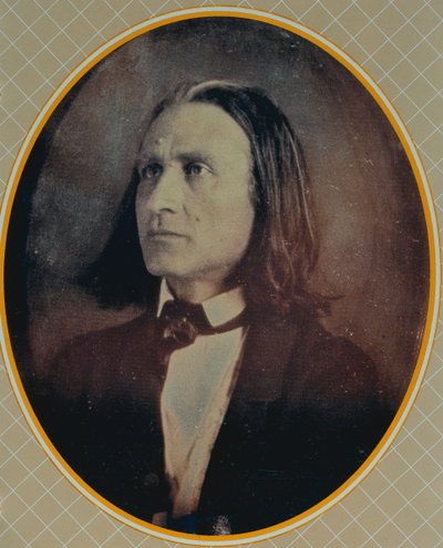 Reproduction of a daguerrotype of Franz Liszt (1811-86) taken c.1856 by Hungarian School