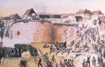 The Hungarian Revolution of 1848: Austrian troops assault the Buda Castle on 21st May 1849 by Hungarian School