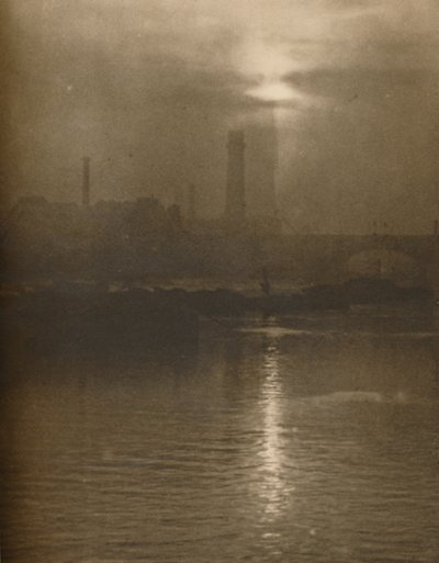 Mists of a London Evening on the Surrey Shore by Waterloo Bridge by Huson
