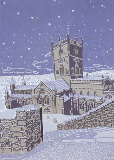 St. Davids Cathedral in the Snow, 1996 by Huw S. Parsons
