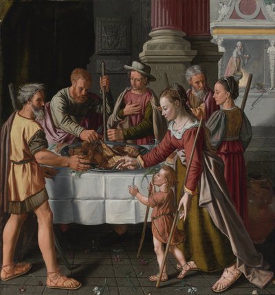 The First Passover Feast by Huybrecht Beuckeleer or Beuckelaer