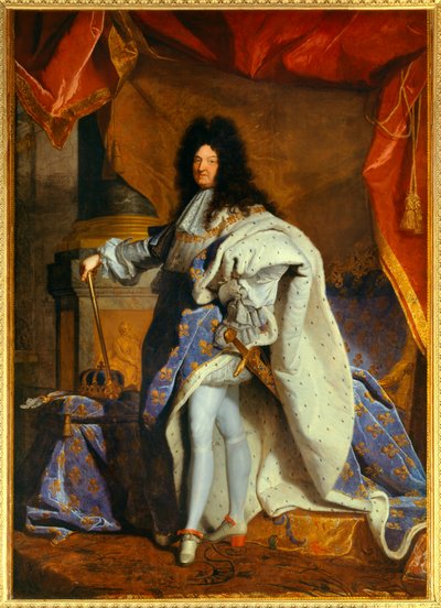Full-Length Portrait of Louis XIV at Age 63 in Grand Royal Costume, Painting by the Workshop of Hyacinthe Rigaud by Hyacinthe (studio of) Rigaud