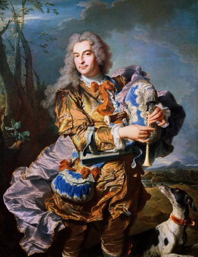 Gaspard de Gueidan Playing Bagpipes (detail) by Hyacinthe Francois Rigaud