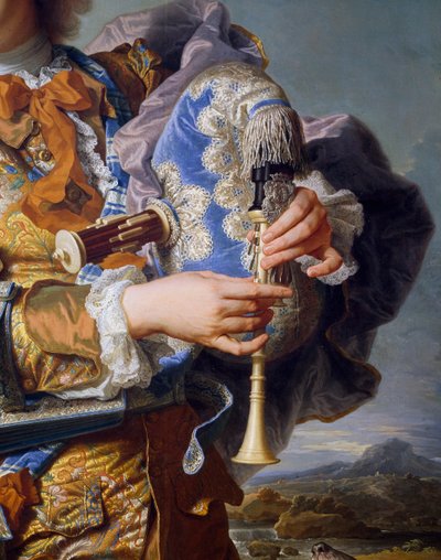Gaspard de Gueidan Playing Bagpipes (Detail) by Hyacinthe Francois Rigaud