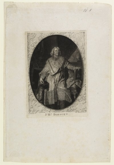 J.B. Bossuet (full-length), engraved by Jean-Baptiste de Grateloup, 1771 by Hyacinthe Francois Rigaud