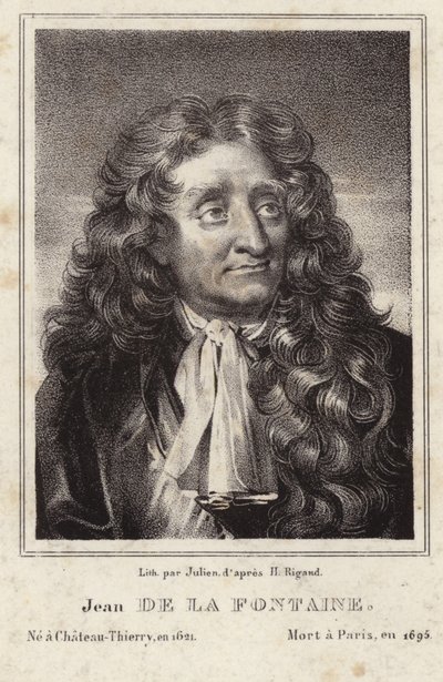 Portrait of Jean de La Fontaine by Hyacinthe Francois Rigaud
