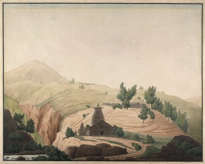 The Village of Barhaiti with a Temple in the Foreground by Hyder Jung Hearsey