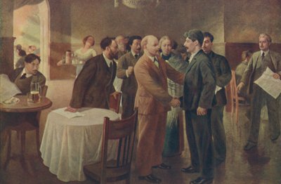 First Meeting of Lenin and Stalin, Tammerfors Finland, December 1905 by I Vepkhvadze