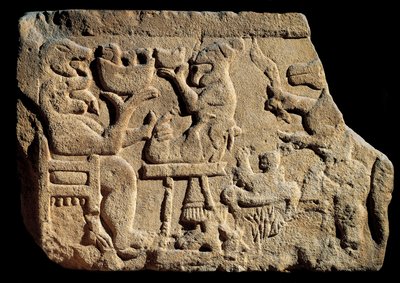 Low Relief Representing a Mythological Banquet Scene by Iberian