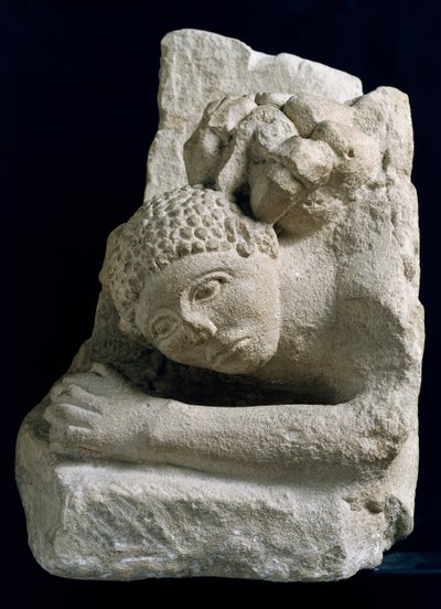 Man Attacked by a Lion, Fragment from Osuna, Spain by Iberian School