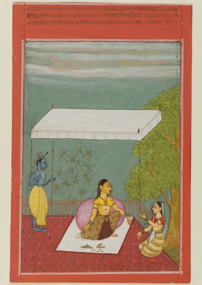 Nayika Awaits Her Lover, page from a series illustrating the Rasikapriya of Keshavadasa by Ibrahim Ibrahim