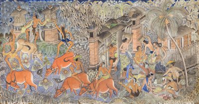 Pastimes of cowherders and villagers by Ida Bagus Kembeng