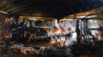 Forging a bent tree in the Indres factory by Ignace Francois Bonhomme