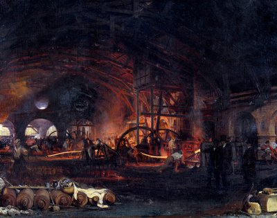 Industrial Revolution: La grande forge de Fourchambault (detail) by Ignace Francois Bonhomme