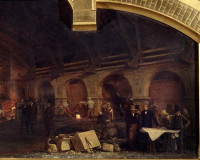 The Great Forge of Fourchambault (detail) by Ignace Francois Bonhomme