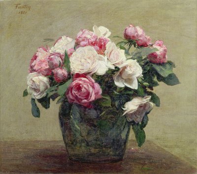 Roses by Ignace Henri Jean Fantin-Latour