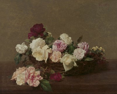 A Basket of Roses, 1890 by Ignace Henri Jean Fantin Latour