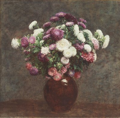 Asters in a Vase by Ignace Henri Jean Fantin-Latour