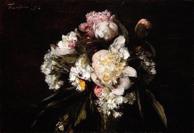 Peonies, White Carnations and Roses by Ignace Henri Jean Fantin Latour