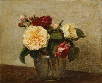 Red and Yellow Roses by Ignace Henri Jean Fantin Latour