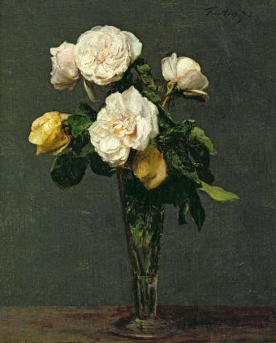 Roses in a Champagne Flute by Ignace Henri Jean Fantin Latour