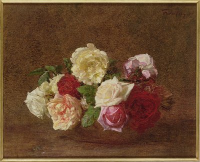 Roses in a Bowl by Ignace Henri Jean Fantin Latour