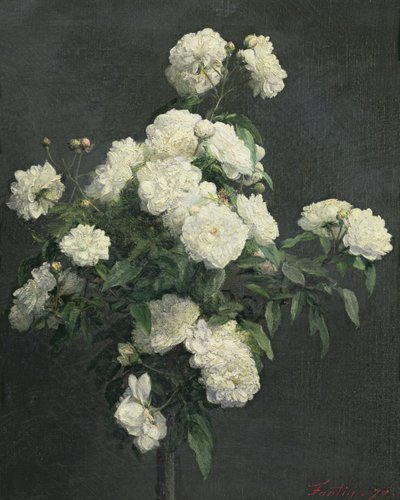 Still Life of White Peonies by Ignace Henri Jean Fantin Latour