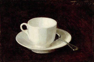 White Cup and Saucer by Ignace Henri Jean Fantin Latour